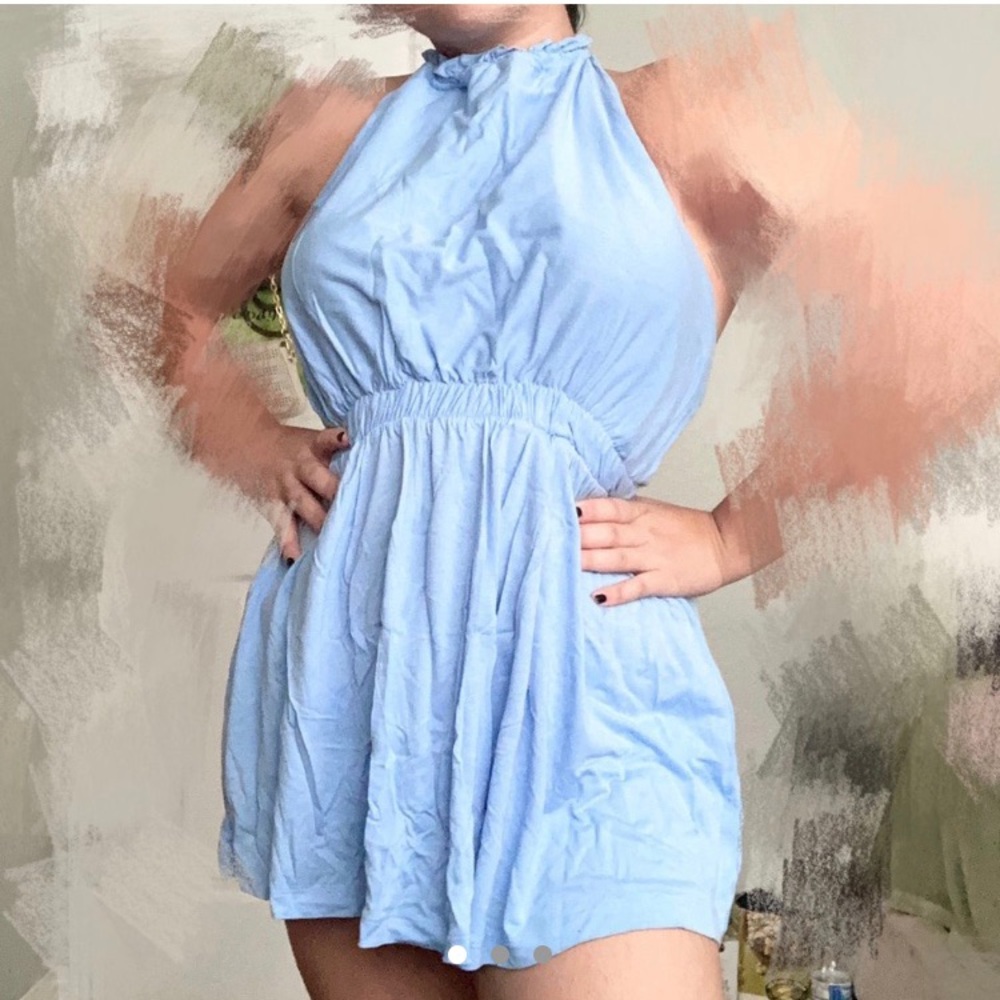 Baby Blue Halter Dress